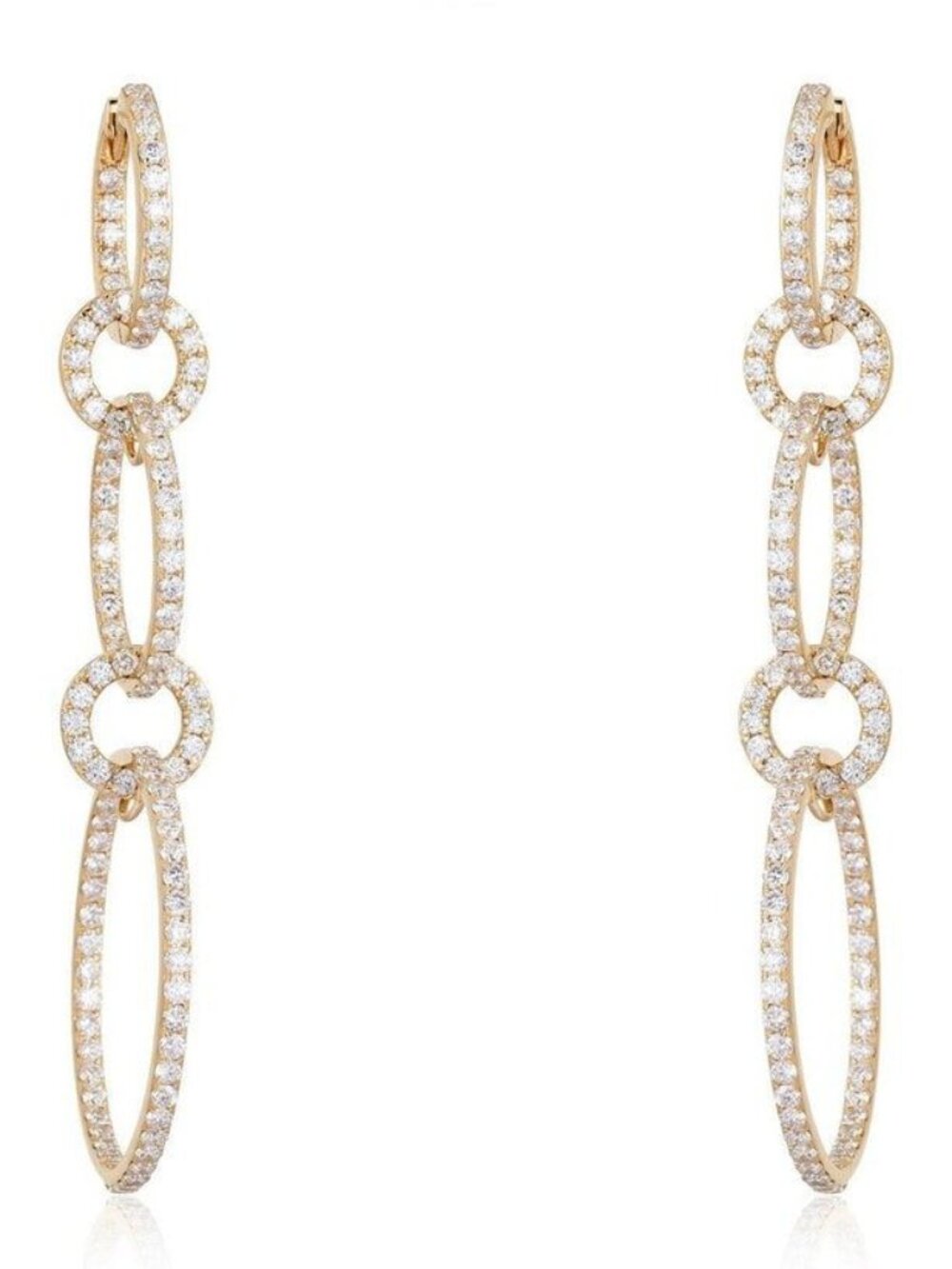 Bewitching Chain 14K (or 18k upon request) Yellow Gold Grip Drop Earrings